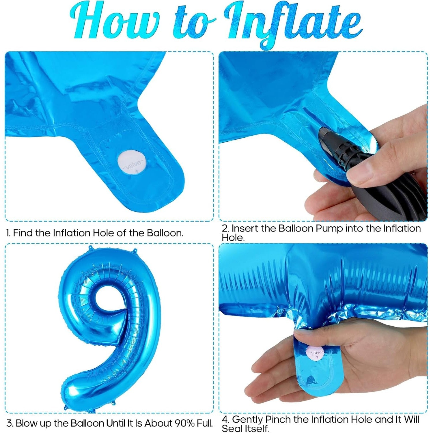Balon din Folie Metalizata Flippy, Figurina Cifra, Tema Aniversare 40 cm, Ambalaj Individual, Pai inclus, Umflare cu