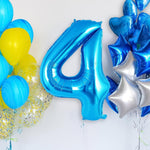 Balon din Folie Metalizata Flippy, Figurina Cifra, Tema Aniversare 40 cm, Ambalaj Individual, Pai inclus, Umflare cu
