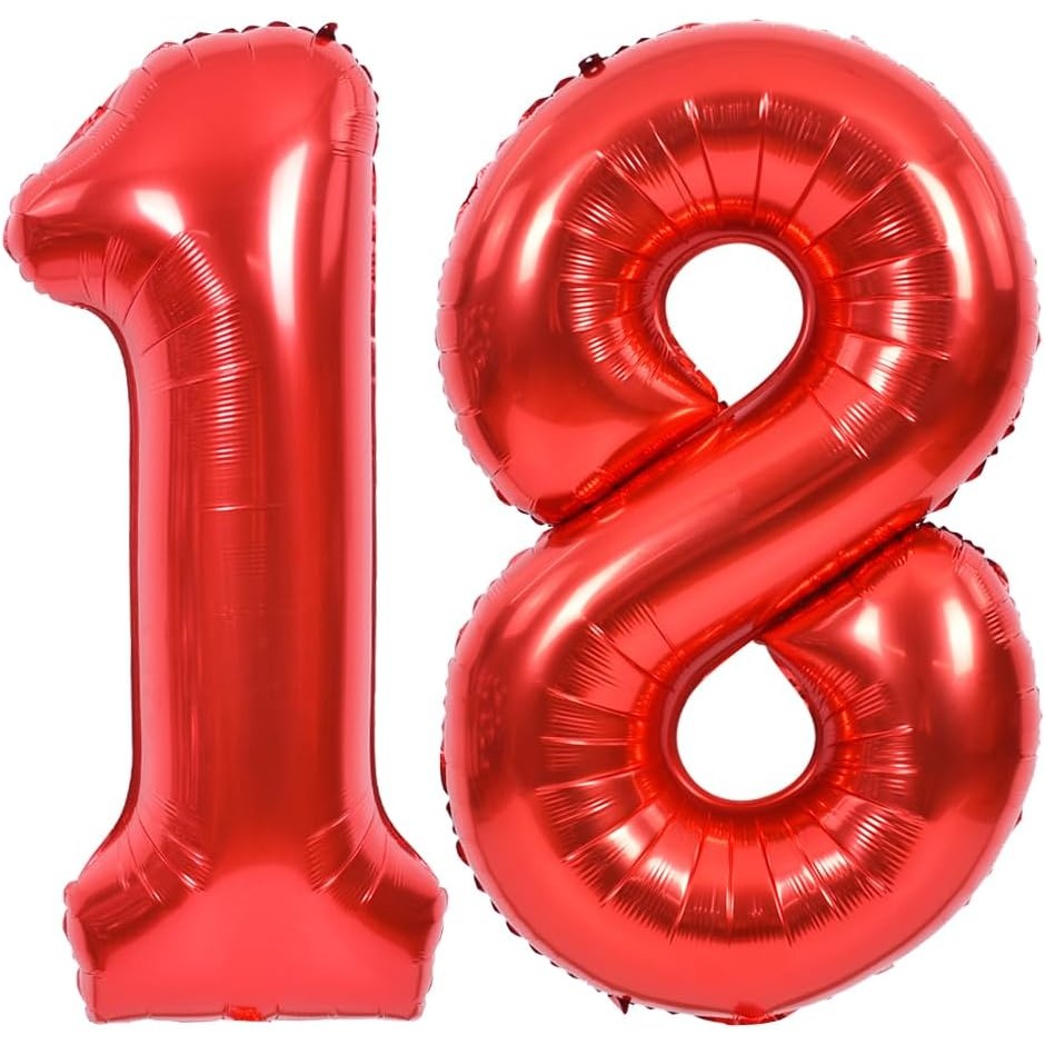 Balon din Folie Metalizata Flippy, Figurina Cifra, Tema Aniversare 40 cm, Ambalaj Individual, Pai inclus, Umflare cu