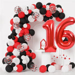 Balon din Folie Metalizata Flippy, Figurina Cifra, Tema Aniversare 40 cm, Ambalaj Individual, Pai inclus, Umflare cu