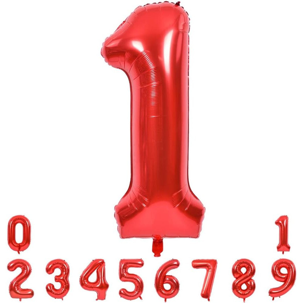 Balon din Folie Metalizata Flippy, Figurina Cifra, Tema Aniversare 40 cm, Ambalaj Individual, Pai inclus, Umflare cu