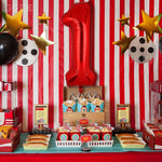 Balon din Folie Metalizata Flippy, Figurina Cifra, Tema Aniversare 40 cm, Ambalaj Individual, Pai inclus, Umflare cu