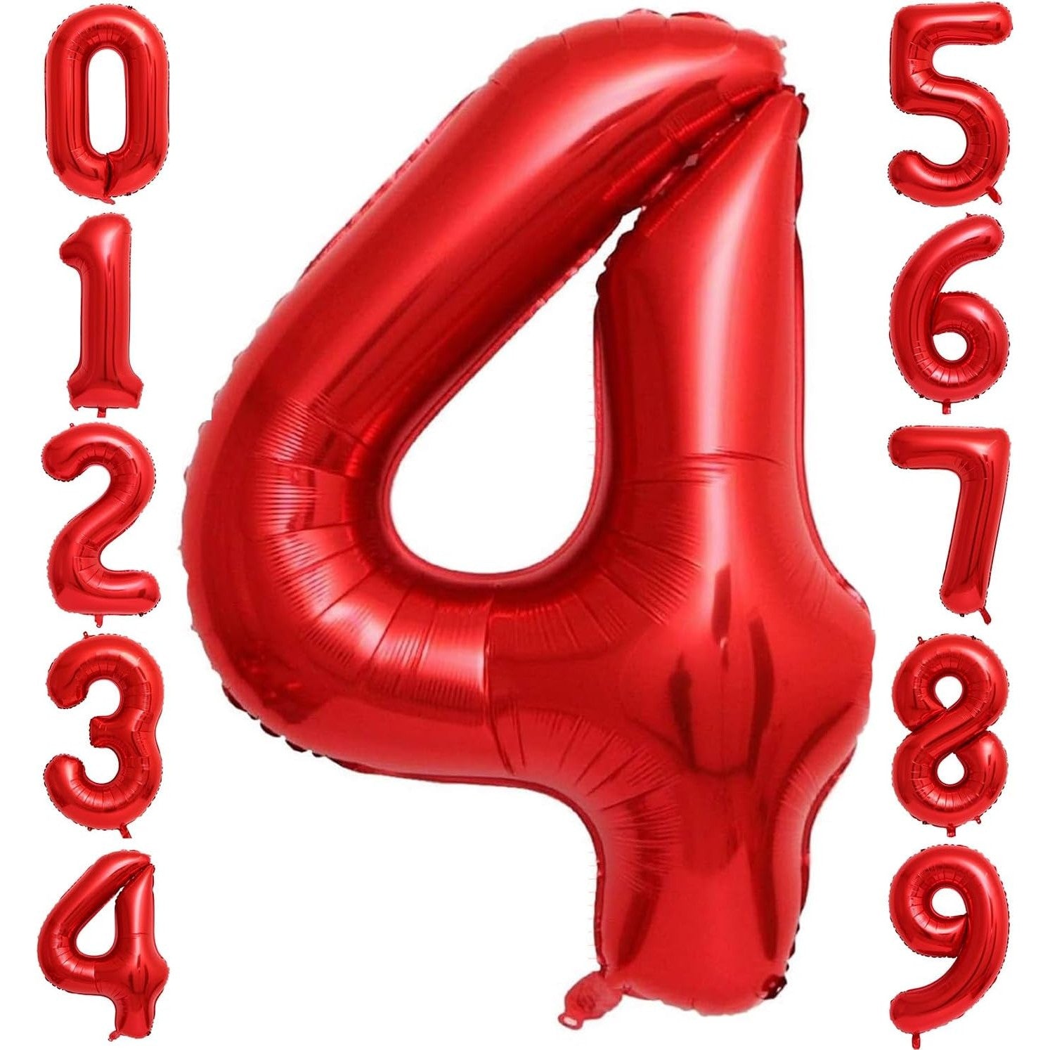 Balon din Folie Metalizata Flippy, Figurina Cifra, Tema Aniversare 40 cm, Ambalaj Individual, Pai inclus, Umflare cu