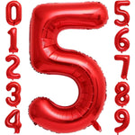 Balon din Folie Metalizata Flippy, Figurina Cifra, Tema Aniversare 40 cm, Ambalaj Individual, Pai inclus, Umflare cu