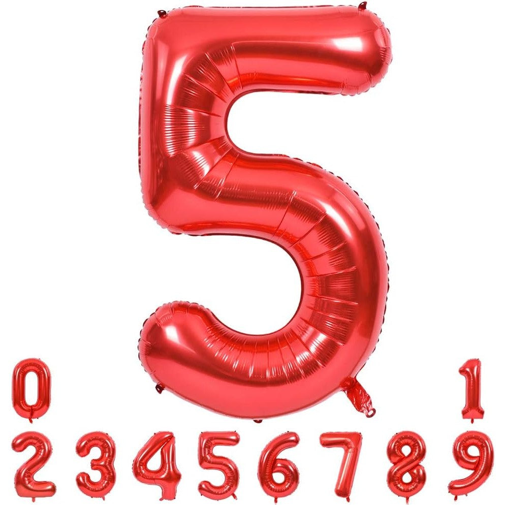 Balon din Folie Metalizata Flippy, Figurina Cifra, Tema Aniversare 40 cm, Ambalaj Individual, Pai inclus, Umflare cu
