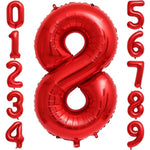 Balon din Folie Metalizata Flippy, Figurina Cifra, Tema Aniversare 40 cm, Ambalaj Individual, Pai inclus, Umflare cu