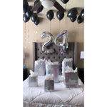 Balon din Folie Metalizata, Flippy, Figurina Cifra, Tema Aniversare 40 cm, Ambalaj Individual, Pai inclus, Umflare cu