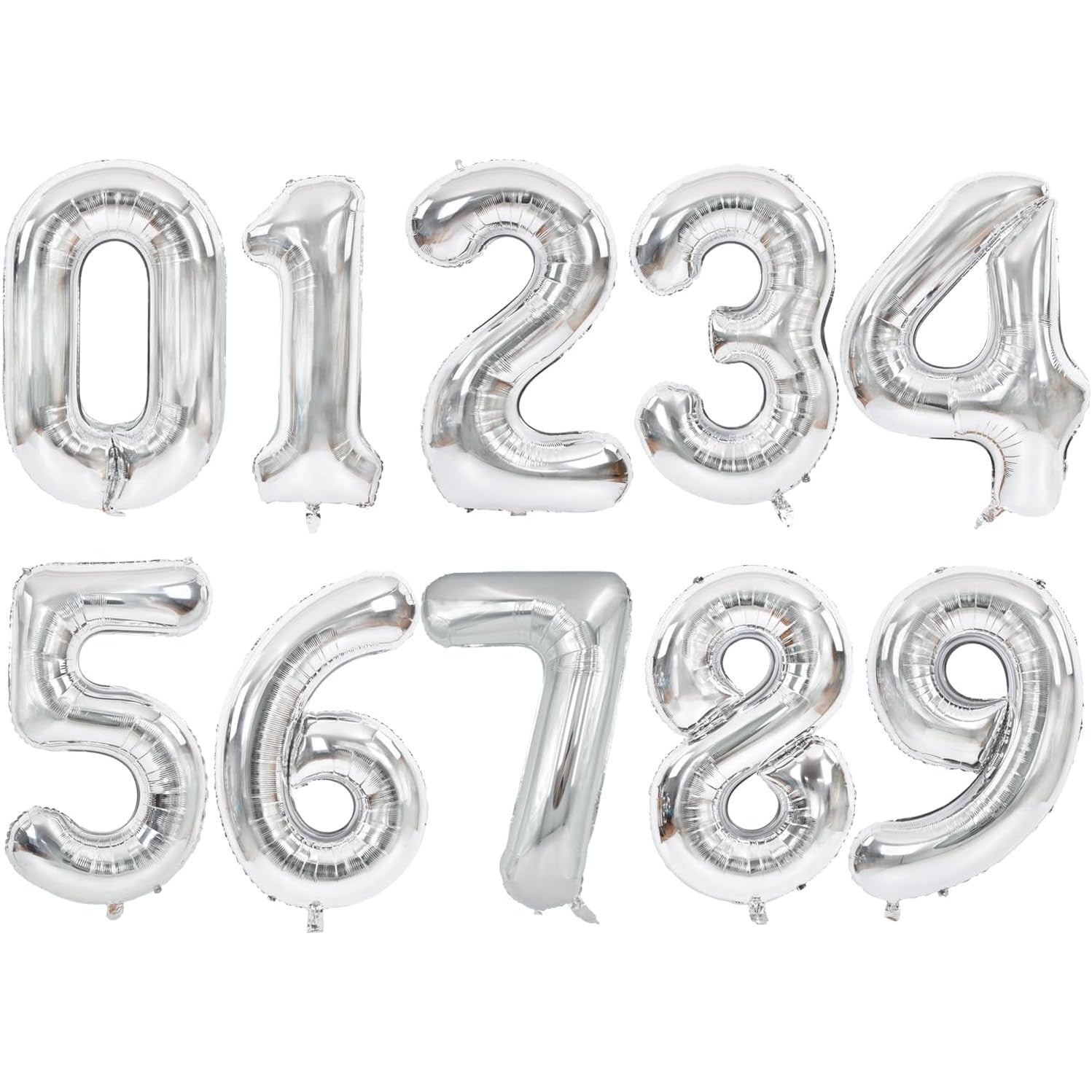 Balon din Folie Metalizata, Flippy, Figurina Cifra, Tema Aniversare 40 cm, Ambalaj Individual, Pai inclus, Umflare cu