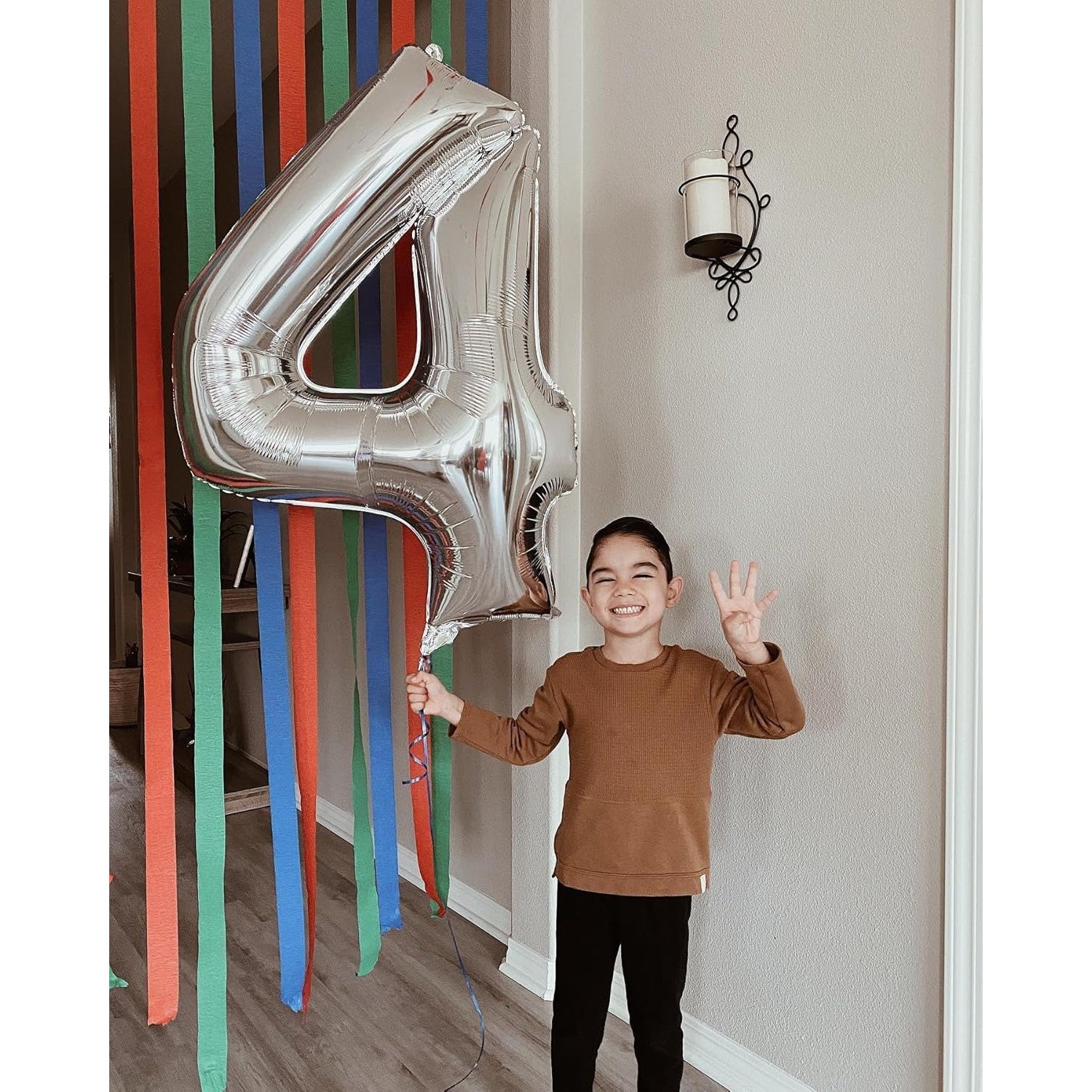 Balon din Folie Metalizata, Flippy, Figurina Cifra, Tema Aniversare 40 cm, Ambalaj Individual, Pai inclus, Umflare cu
