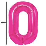 Balon din Folie Metalizata Flippy, Figurina Cifra, Tema Aniversare 40 cm, Ambalaj Individual, Pai inclus, Umflare cu