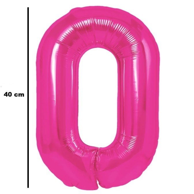 Balon din Folie Metalizata Flippy, Figurina Cifra, Tema Aniversare 40 cm, Ambalaj Individual, Pai inclus, Umflare cu