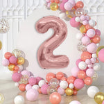 Balon din Folie Metalizata Flippy, Figurina Cifra, Tema Aniversare 40 cm, Ambalaj Individual, Pai inclus, Umflare cu