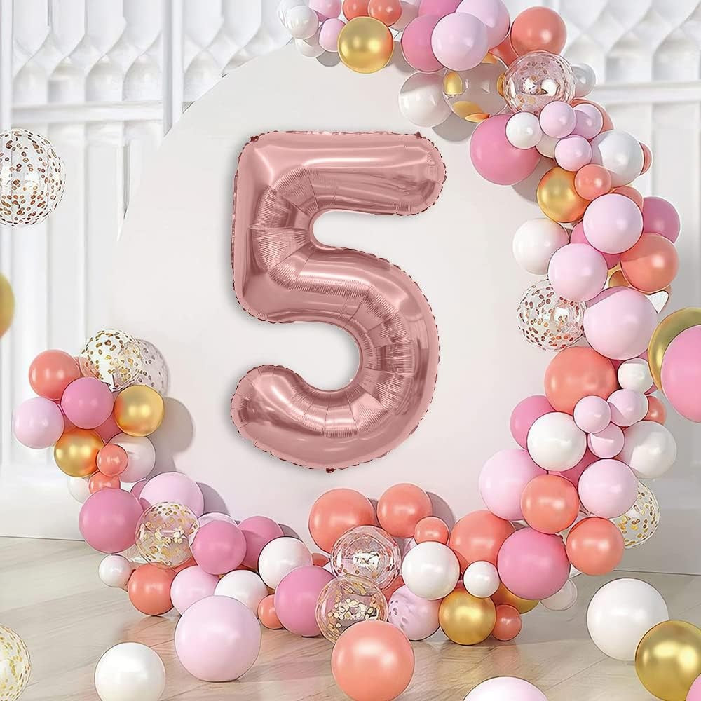 Balon din Folie Metalizata Flippy, Figurina Cifra, Tema Aniversare 40 cm, Ambalaj Individual, Pai inclus, Umflare cu