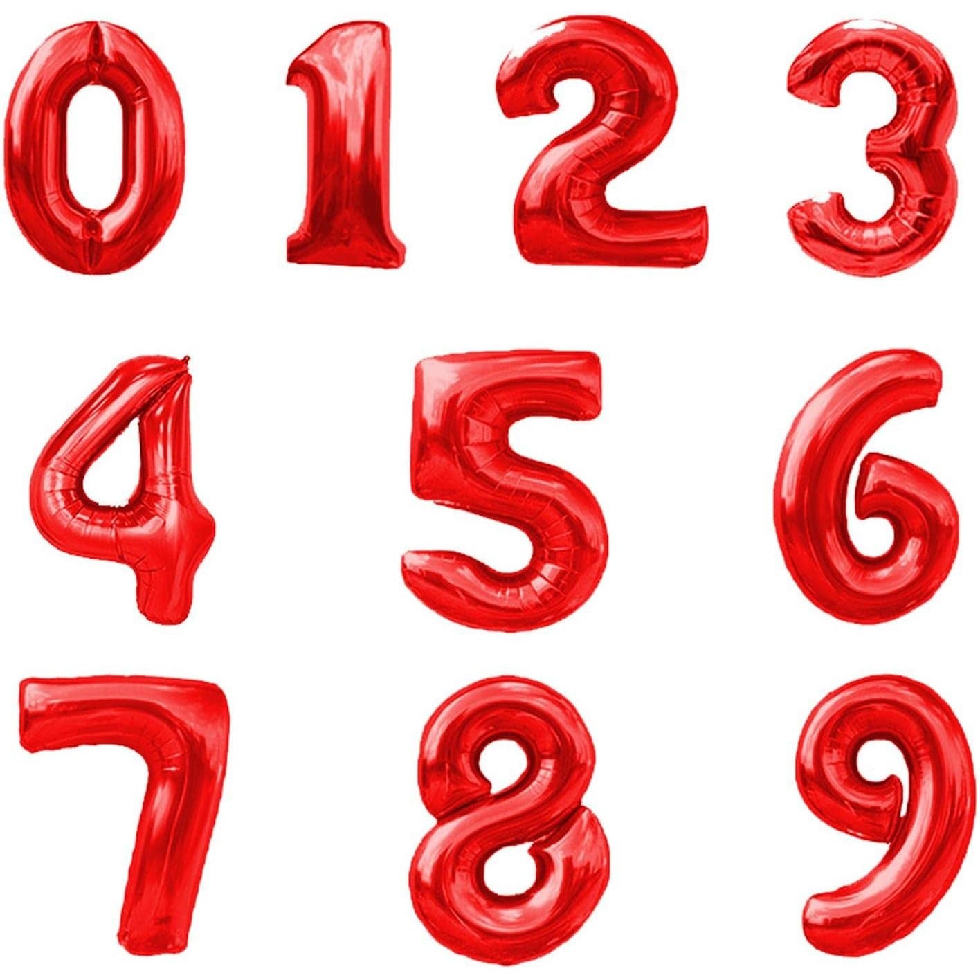 Balon din Folie Metalizata Flippy, Figurina Cifra, Tema Aniversare 80 cm, Ambalaj Individual, Pai inclus, Umflare cu
