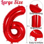 Balon din Folie Metalizata Flippy, Figurina Cifra, Tema Aniversare 80 cm, Ambalaj Individual, Pai inclus, Umflare cu