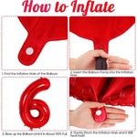 Balon din Folie Metalizata Flippy, Figurina Cifra, Tema Aniversare 80 cm, Ambalaj Individual, Pai inclus, Umflare cu