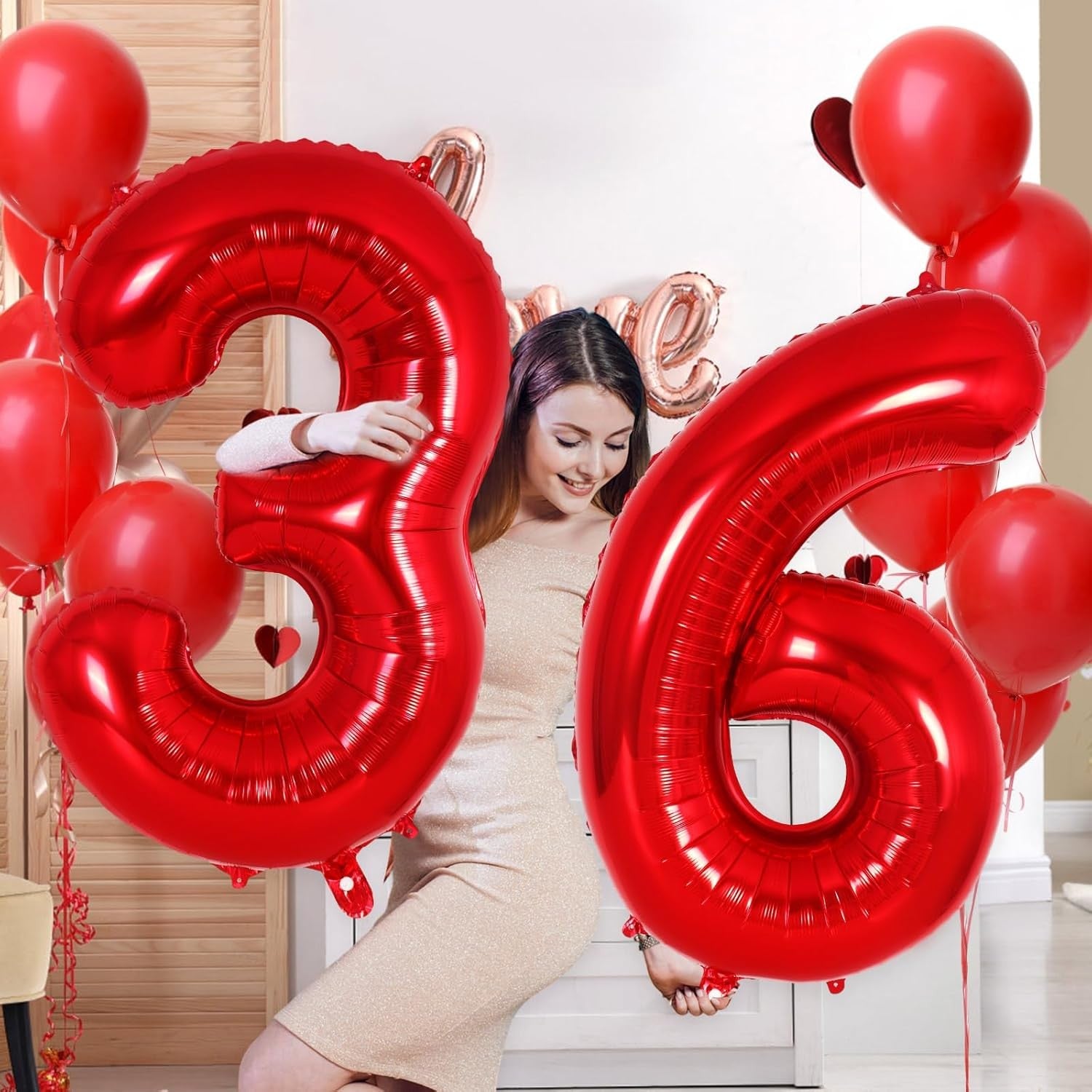 Balon din Folie Metalizata Flippy, Figurina Cifra, Tema Aniversare 80 cm, Ambalaj Individual, Pai inclus, Umflare cu