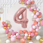 Balon din Folie Metalizata Flippy, Figurina Cifra, Tema Aniversare 80 cm, Ambalaj Individual, Pai inclus, Umflare cu