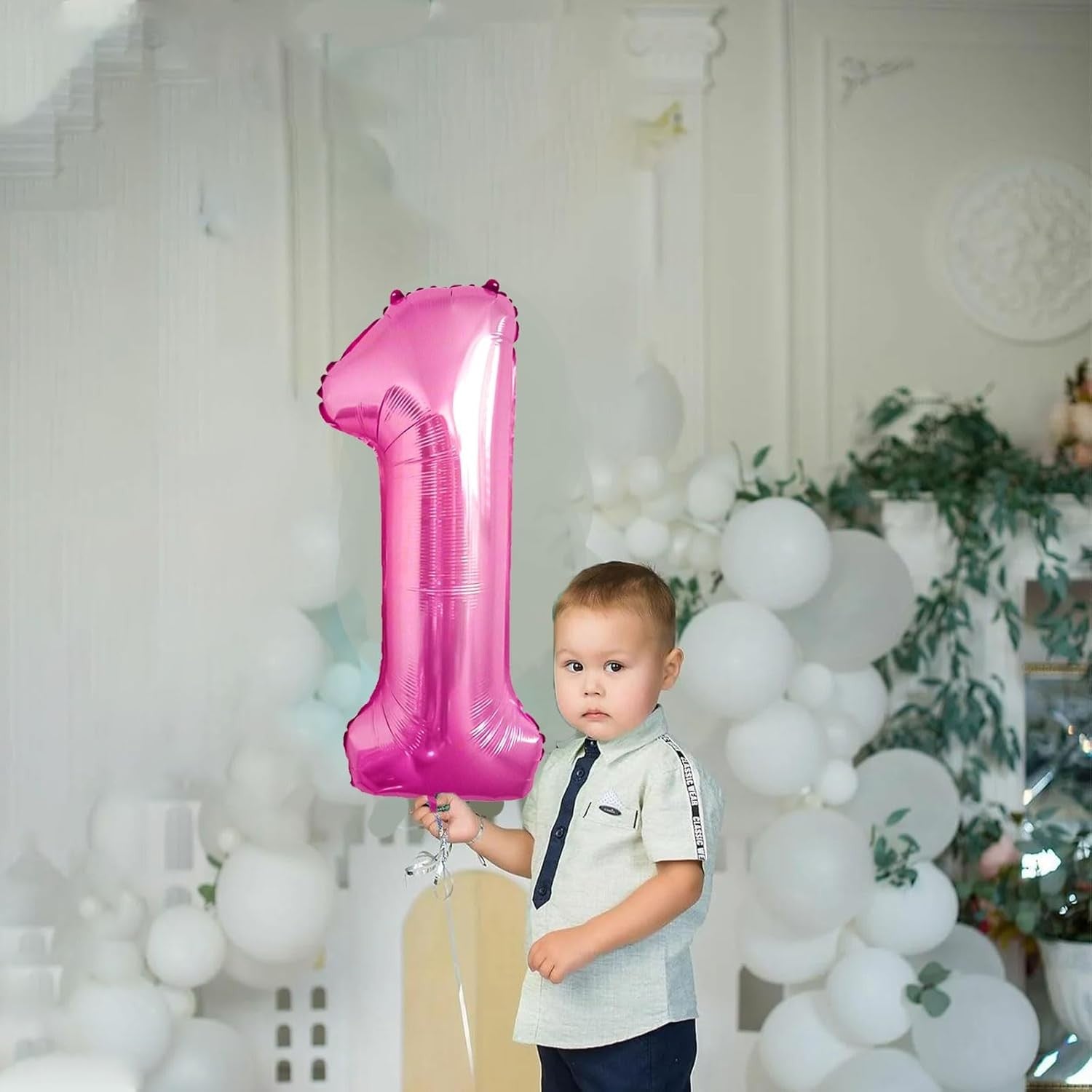 Balon din Folie Metalizata Flippy, Figurina Cifra, Tema Aniversare 80 cm, Ambalaj Individual, Pai inclus, Umflare cu