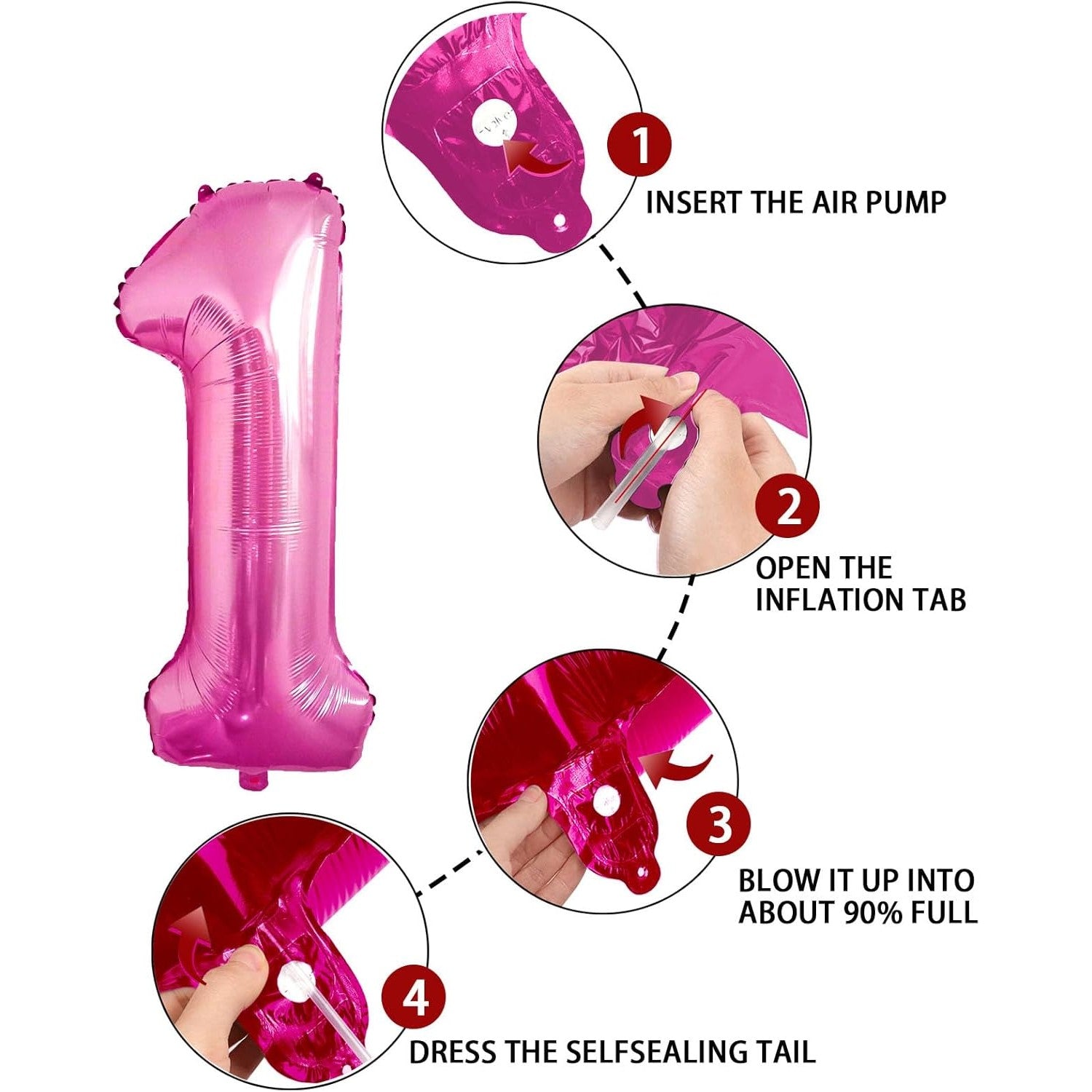 Balon din Folie Metalizata Flippy, Figurina Cifra, Tema Aniversare 80 cm, Ambalaj Individual, Pai inclus, Umflare cu