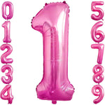 Balon din Folie Metalizata Flippy, Figurina Cifra, Tema Aniversare 80 cm, Ambalaj Individual, Pai inclus, Umflare cu