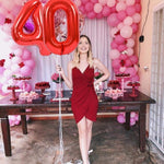 Balon din Folie Metalizata Flippy, Figurina Cifra, Tema Aniversare 80 cm, Ambalaj Individual, Pai inclus, Umflare cu