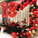 Balon din Folie Metalizata Flippy, Figurina Cifra, Tema Aniversare 80 cm, Ambalaj Individual, Pai inclus, Umflare cu