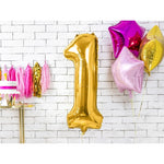 Balon din Folie Metalizata Flippy, Figurina Cifra, Tema Aniversare 40 cm, Ambalaj Individual, Pai inclus, Umflare cu
