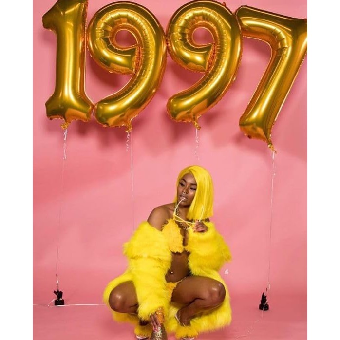 Balon din Folie Metalizata Flippy, Figurina Cifra, Tema Aniversare 40 cm, Ambalaj Individual, Pai inclus, Umflare cu