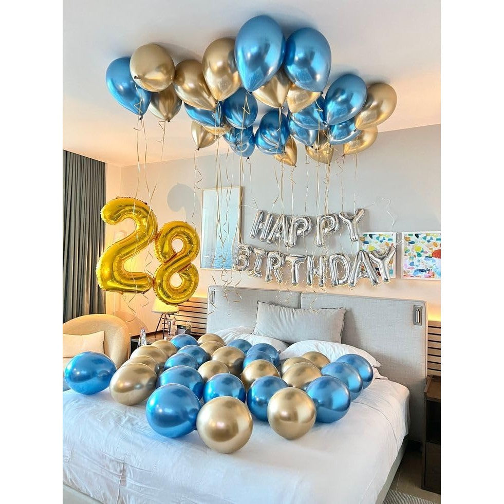 Balon din Folie Metalizata Flippy, Figurina Cifra, Tema Aniversare 40 cm, Ambalaj Individual, Pai inclus, Umflare cu