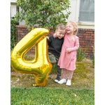Balon din Folie Metalizata Flippy, Figurina Cifra, Tema Aniversare 40 cm, Ambalaj Individual, Pai inclus, Umflare cu