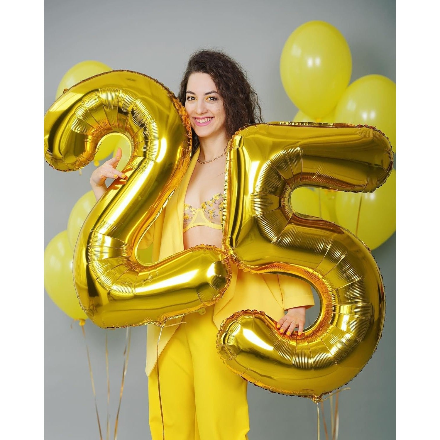 Balon din Folie Metalizata Flippy, Figurina Cifra, Tema Aniversare 40 cm, Ambalaj Individual, Pai inclus, Umflare cu