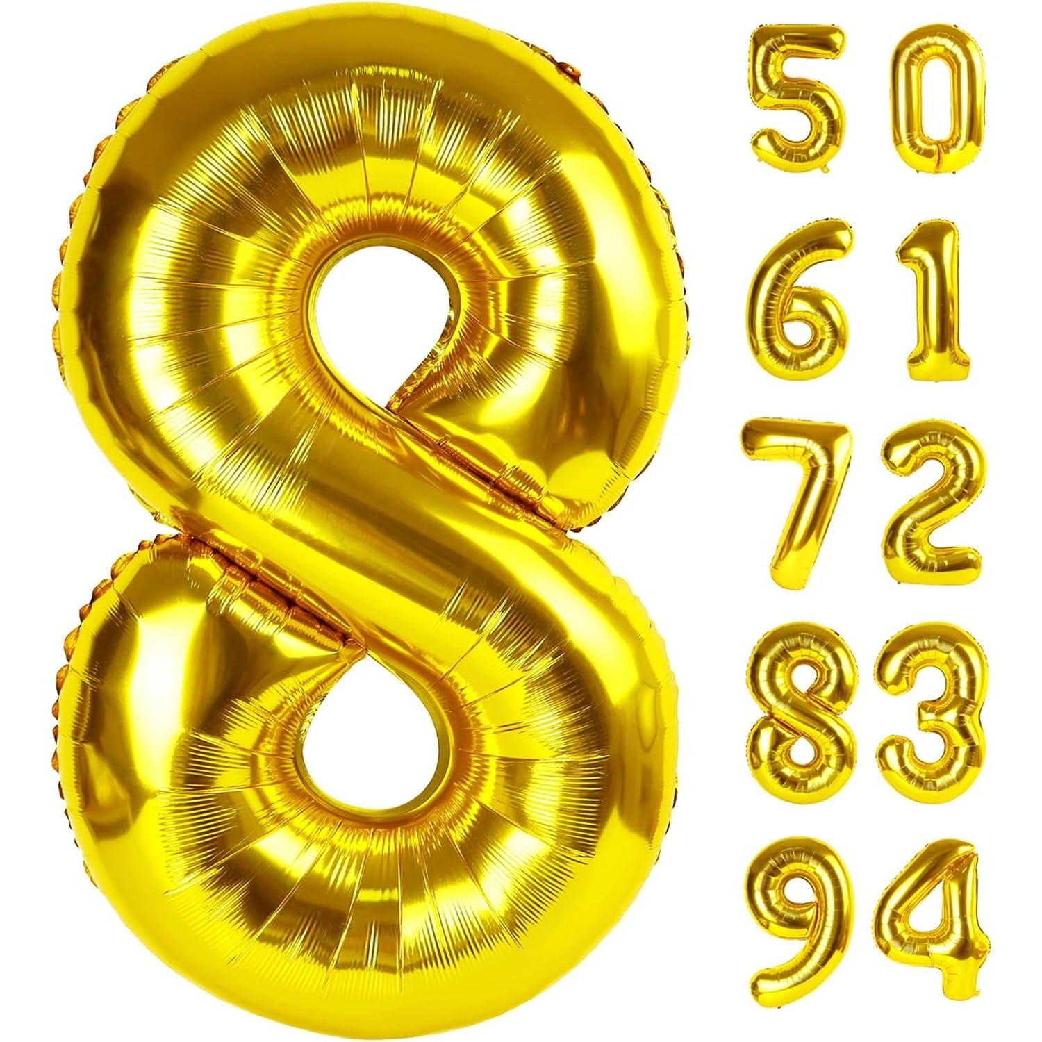 Balon din Folie Metalizata Flippy, Figurina Cifra, Tema Aniversare 40 cm, Ambalaj Individual, Pai inclus, Umflare cu