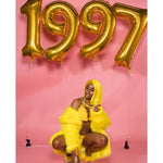 Balon din Folie Metalizata Flippy, Figurina Cifra, Tema Aniversare 80 cm, Ambalaj Individual, Pai inclus, Umflare cu