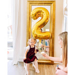 Balon din Folie Metalizata Flippy, Figurina Cifra, Tema Aniversare 80 cm, Ambalaj Individual, Pai inclus, Umflare cu