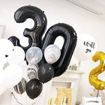 Balon din Folie Metalizata, Flippy, Figurina Cifra, Tema Aniversare 80 cm, Ambalaj Individual, Pai inclus, Umflare cu