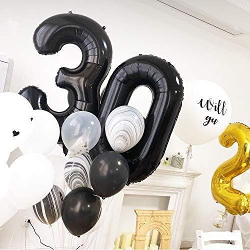 Balon din Folie Metalizata, Flippy, Figurina Cifra, Tema Aniversare 80 cm, Ambalaj Individual, Pai inclus, Umflare cu