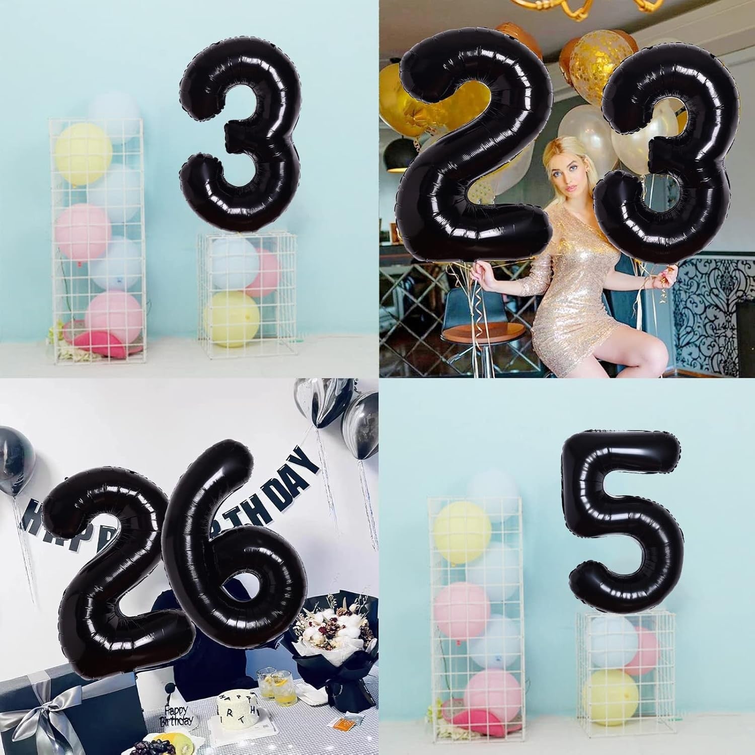 Balon din Folie Metalizata, Flippy, Figurina Cifra, Tema Aniversare 80 cm, Ambalaj Individual, Pai inclus, Umflare cu