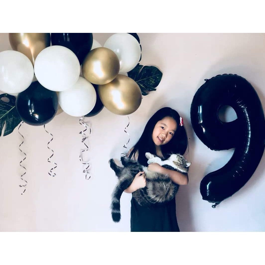 Balon din Folie Metalizata, Flippy, Figurina Cifra, Tema Aniversare 80 cm, Ambalaj Individual, Pai inclus, Umflare cu