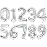 Balon din Folie Metalizata, Flippy, Figurina Cifra, Tema Aniversare 40 cm, Ambalaj Individual, Pai inclus, Umflare cu