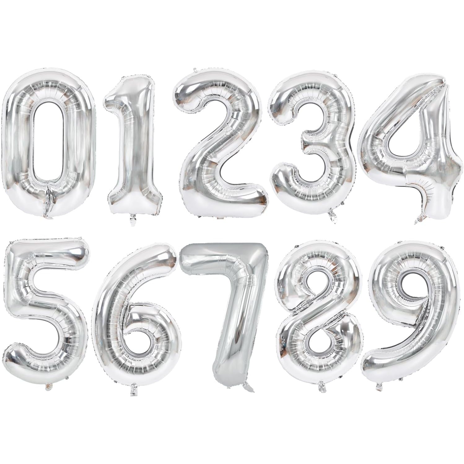 Balon din Folie Metalizata, Flippy, Figurina Cifra, Tema Aniversare 40 cm, Ambalaj Individual, Pai inclus, Umflare cu