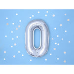 Balon din Folie Metalizata, Flippy, Figurina Cifra, Tema Aniversare 40 cm, Ambalaj Individual, Pai inclus, Umflare cu