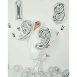 Balon din Folie Metalizata, Flippy, Figurina Cifra, Tema Aniversare 80 cm, Ambalaj Individual, Pai inclus, Umflare cu