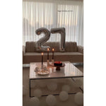 Balon din Folie Metalizata, Flippy, Figurina Cifra, Tema Aniversare 80 cm, Ambalaj Individual, Pai inclus, Umflare cu
