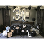 Balon din Folie Metalizata, Flippy, Figurina Cifra, Tema Aniversare 80 cm, Ambalaj Individual, Pai inclus, Umflare cu