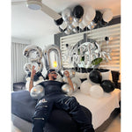 Balon din Folie Metalizata, Flippy, Figurina Cifra, Tema Aniversare 80 cm, Ambalaj Individual, Pai inclus, Umflare cu