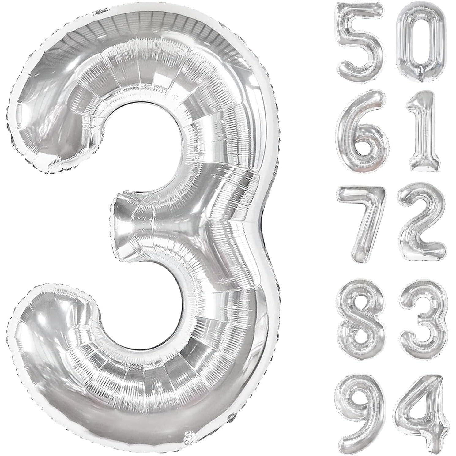 Balon din Folie Metalizata, Flippy, Figurina Cifra, Tema Aniversare 80 cm, Ambalaj Individual, Pai inclus, Umflare cu