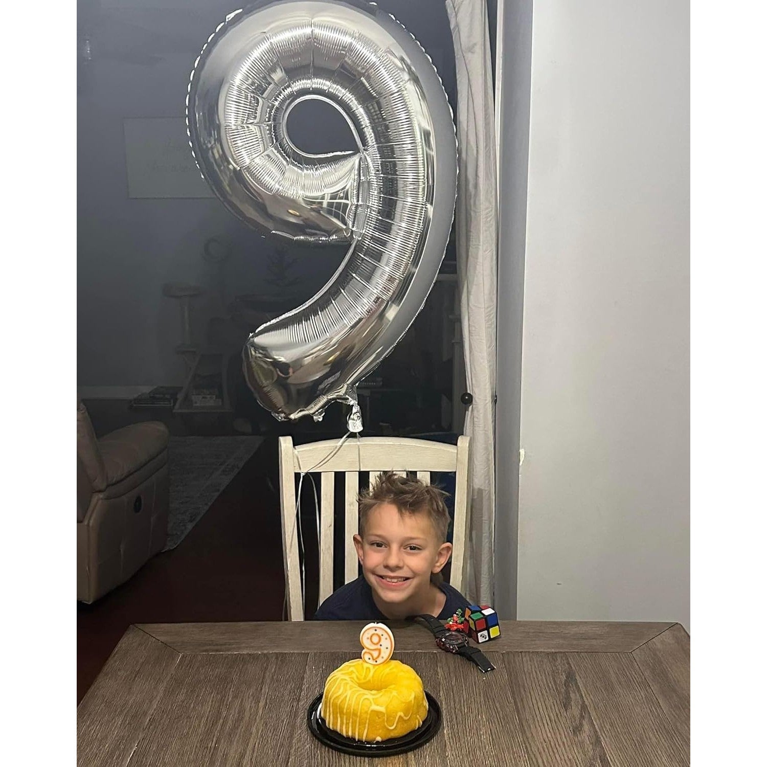 Balon din Folie Metalizata, Flippy, Figurina Cifra, Tema Aniversare 80 cm, Ambalaj Individual, Pai inclus, Umflare cu