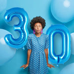 Balon din Folie Metalizata, Flippy, Figurina Cifra, Tema Aniversare 80 cm, Ambalaj Individual, Pai inclus, Umflare cu