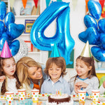 Balon din Folie Metalizata, Flippy, Figurina Cifra, Tema Aniversare 80 cm, Ambalaj Individual, Pai inclus, Umflare cu